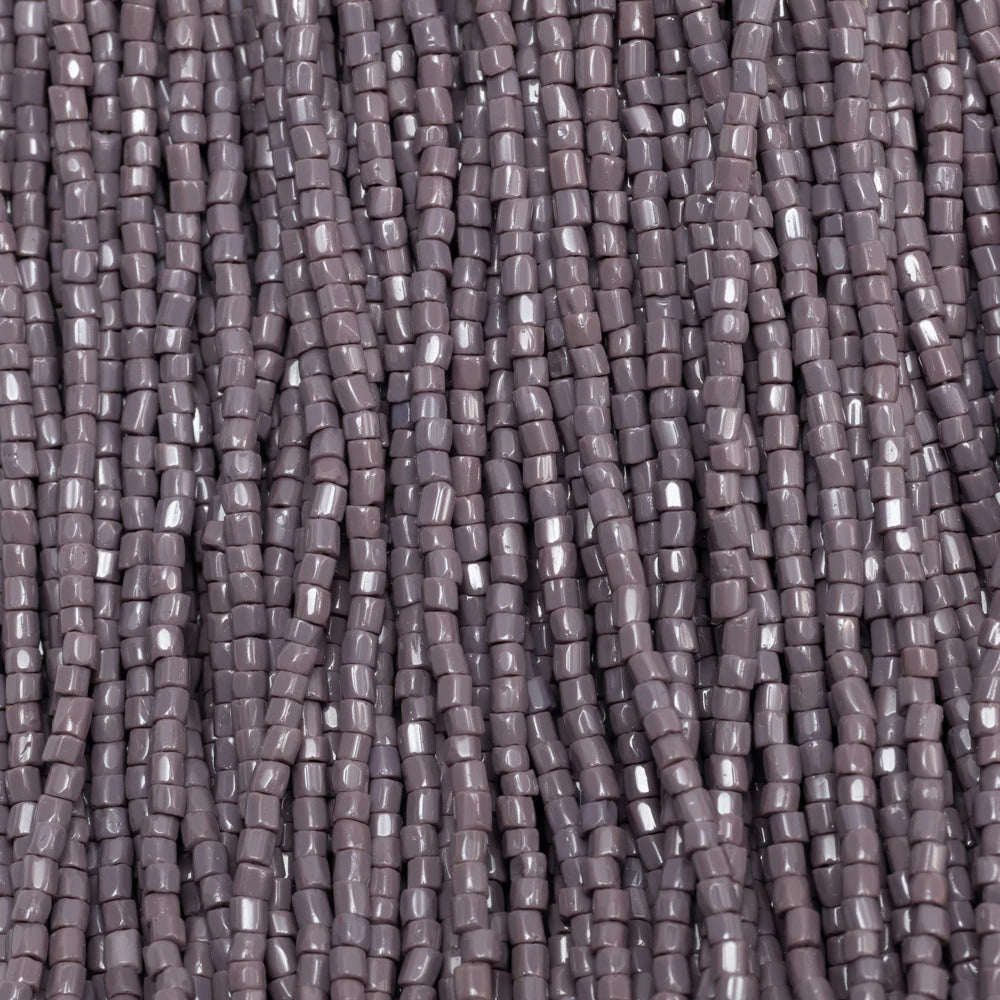 3-Cut 9/0 Czech Seed Beads Opaque Dark Mauve, Strung