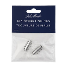 Load image into Gallery viewer, Beadwork Findings Silver Tube Slide Clasp with 3 Strands, 2pcs/Pack
