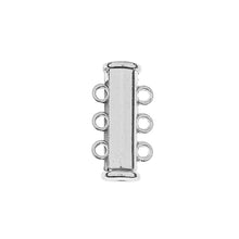 Load image into Gallery viewer, Beadwork Findings Silver Tube Slide Clasp with 3 Strands, 2pcs/Pack
