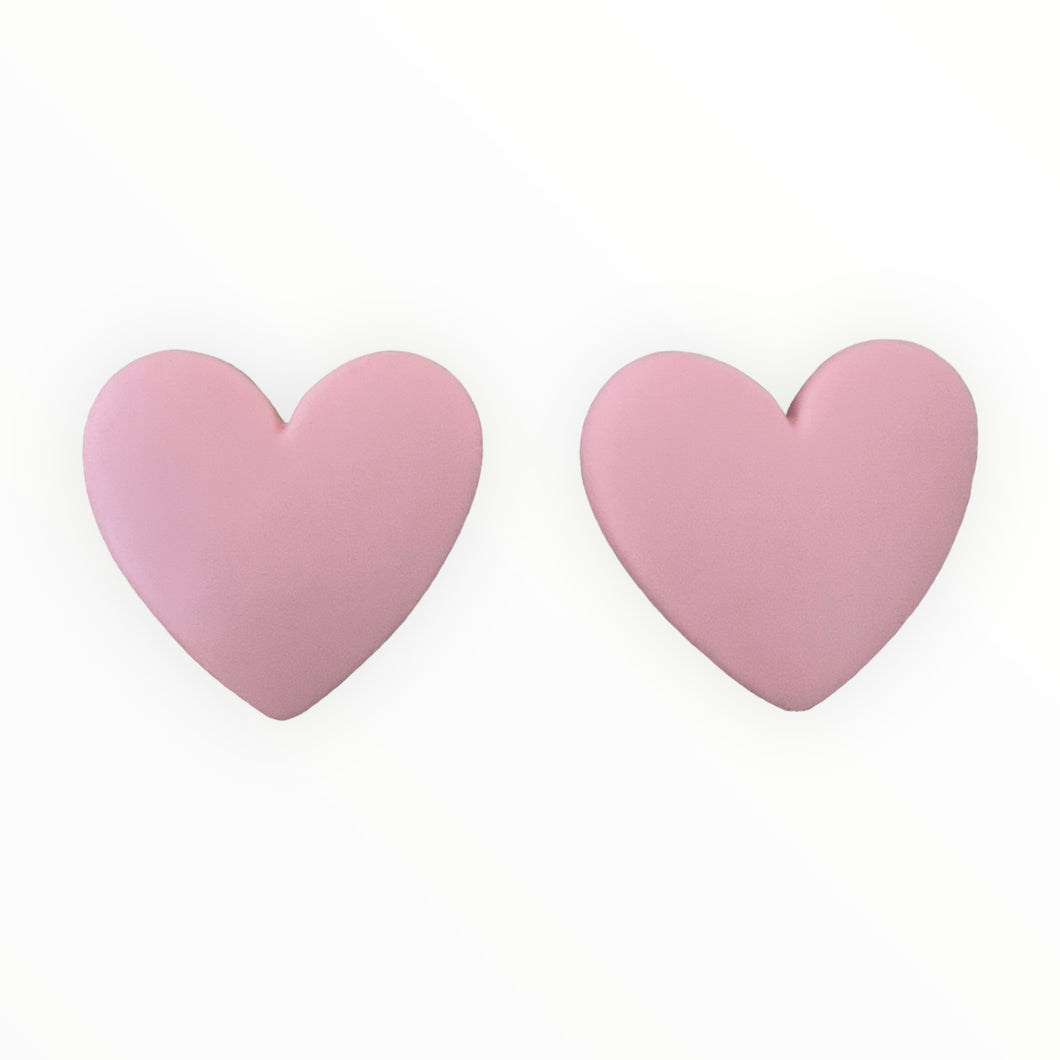 33*36mm Light Pink Matte Heart Shaped Resin Cab, Sold in Pairs