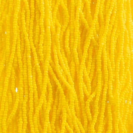 13/0 Charlotte Cut Preciosa (Czech) Bead Opaque Gold Yellow Strung