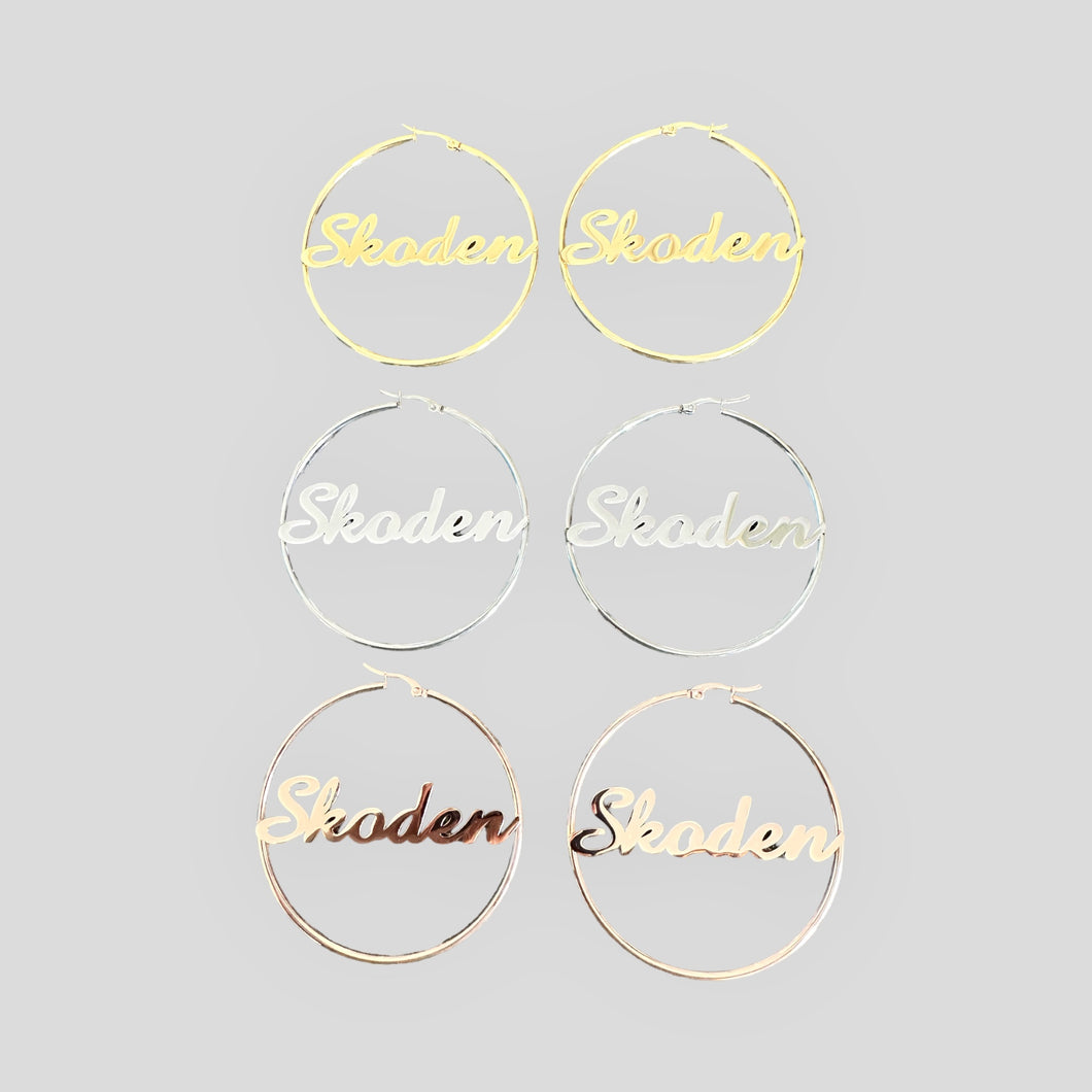 Skoden 60mm Hoop Earrings, Sold in Pairs, See Dropdown for Metal Colour Selection