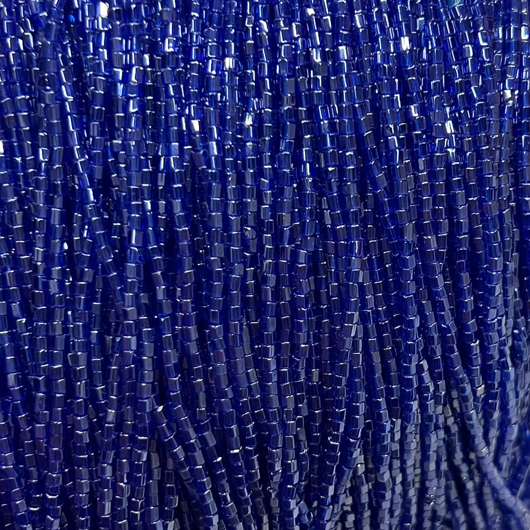 10/0 2-Cut Preciosa Beads Transparent Blue, Hank