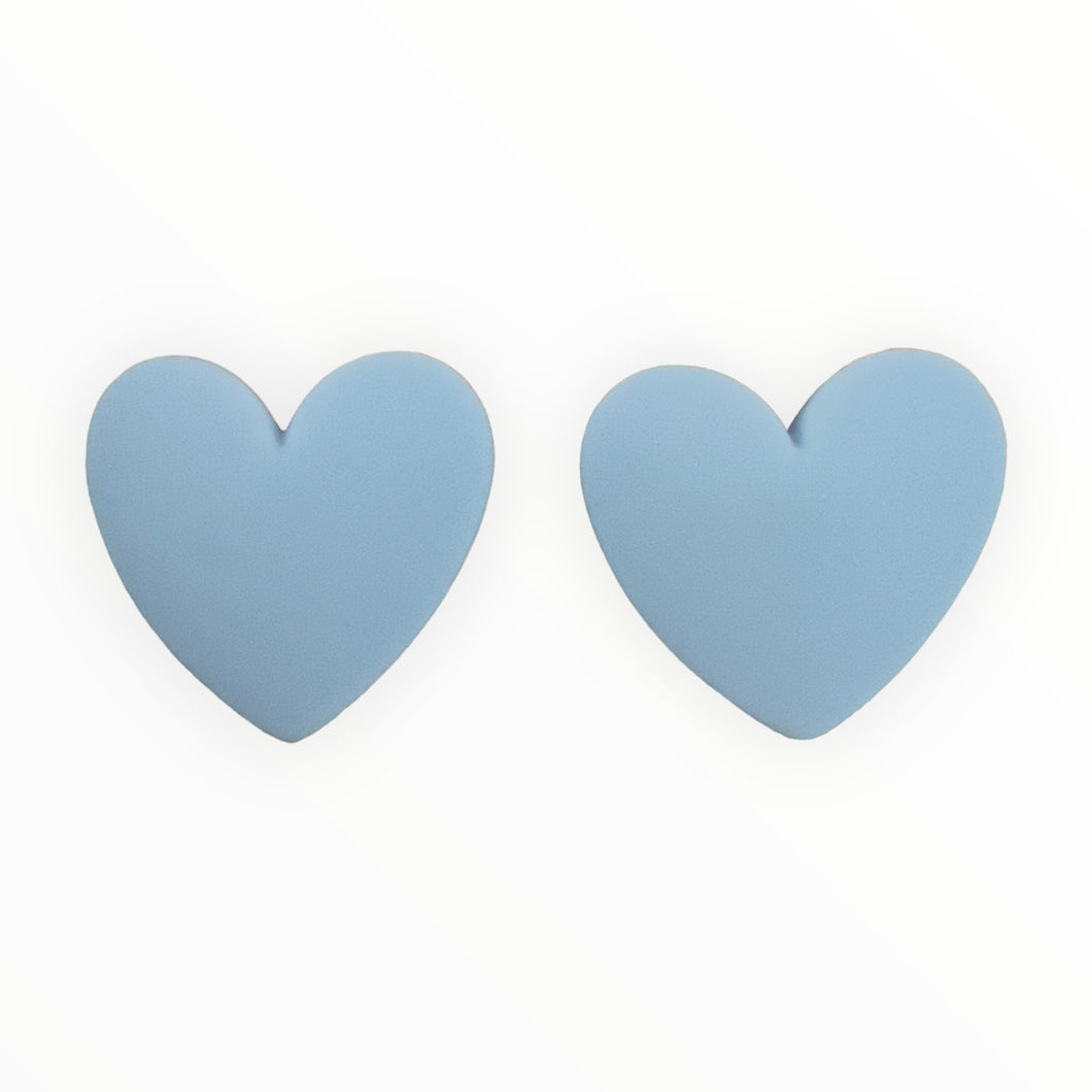 33*36mm Light Blue Matte Heart Shaped Resin Cab, Sold in Pairs