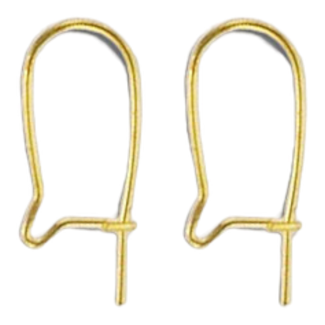 8*17mm Kidney hook Earrings, Brass Plated, **Sold in Packages of 100 pieces**