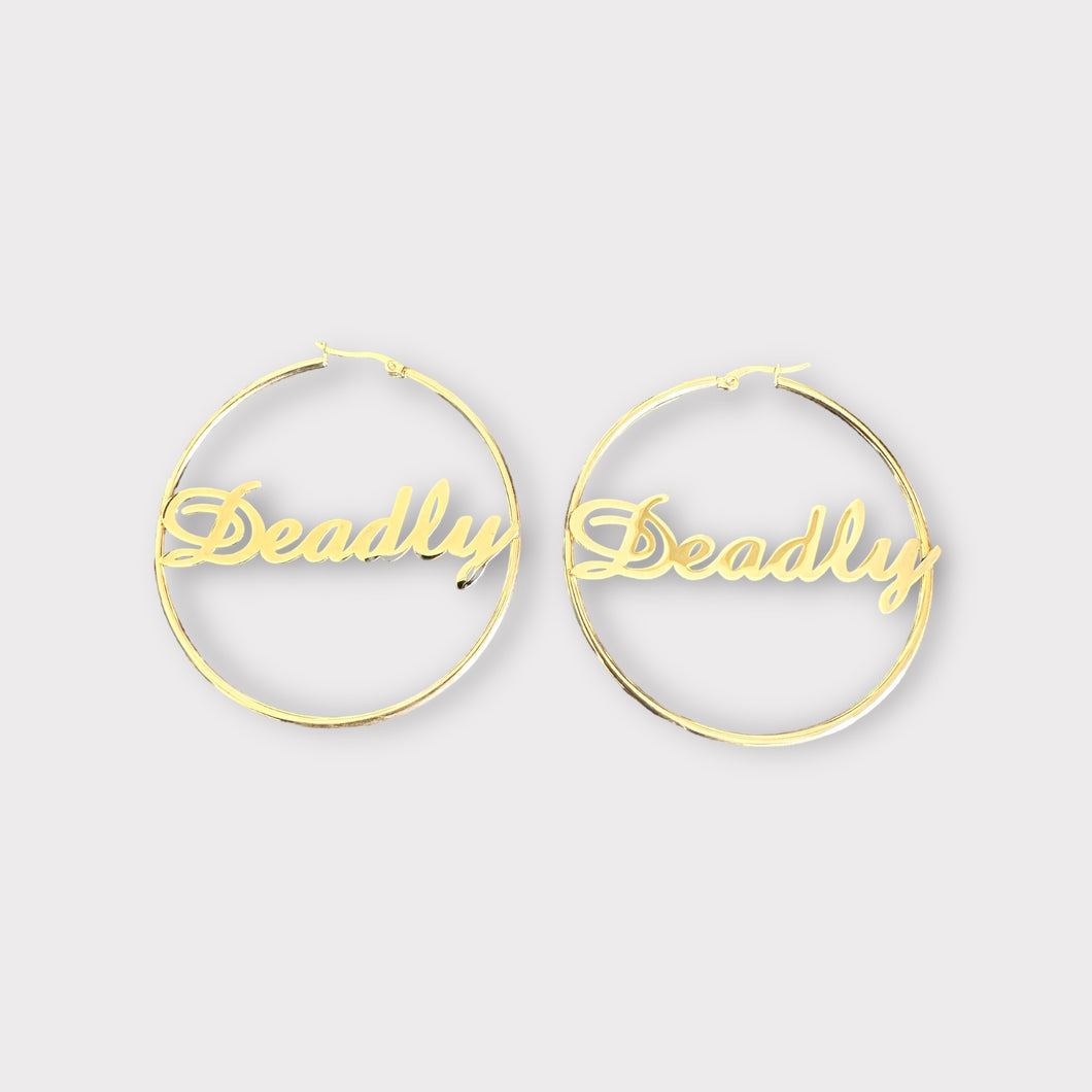 Deadly 60mm Hoop Earrings, Sold in Pairs, See Dropdown for Colours