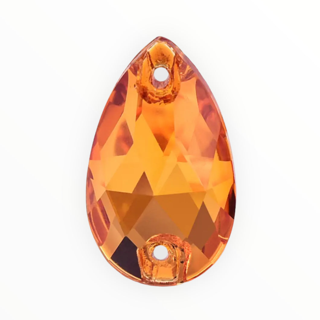 17*28mm Topaz Tear Drop AAAAA Glass Crystal, Sew On Gems, Sold in Pairs