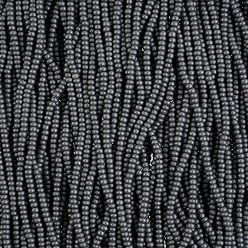 10/0 Preciosa Permalux Seed Beads Dyed Chalk Grey, Half Long Hank (6 Strands)