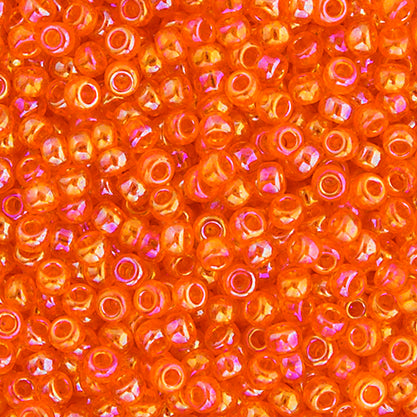 11/0 Miyuki Seed Beads Light Orange Transparent AB 22g Bag
