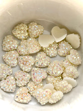 Load image into Gallery viewer, 12mm Druzy Like, Heart AB Resin 9 Different Colours, Sold in Pairs
