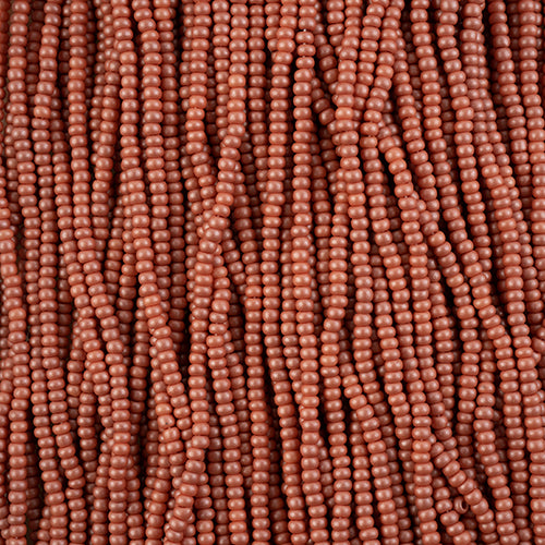 10/0 Preciosa Permalux Seed Beads Dyed Chalk Light Brown, Half Long Hank (6 Strands)