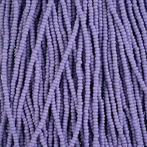 10/0 Preciosa Permalux Seed Beads Dyed Chalk Lavender Matte, Half Long Hank (6 Strands)