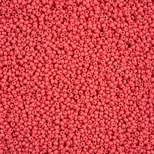 11/0 Preciosa Permalux Seed Beads Dyed Chalk Red Matte, 23g Bags