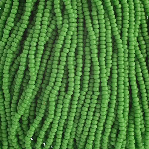 11/0 Charlotte Cut Preciosa (Czech) Bead Opaque Light Green Strung