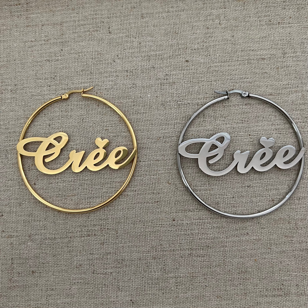 Cree 60mm Hoop Earrings, Sold in Pairs, Rose Gold, Gold & Silver Colours