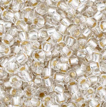 11/0 Preciosa Seed Beads Crystal Silver Lined