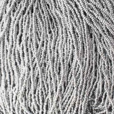 11/0 Preciosa Seed Beads Metallic Silver Strung