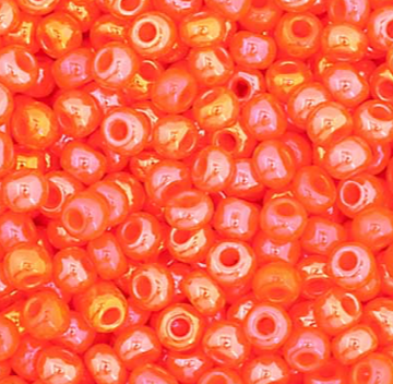 11/0 Preciosa Seed Beads Opaque Orange Rainbow Luster