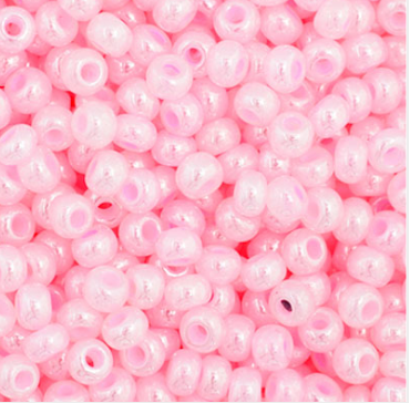 11/0 Preciosa Seed Beads Opaque Pale Pink Dyed Pearl