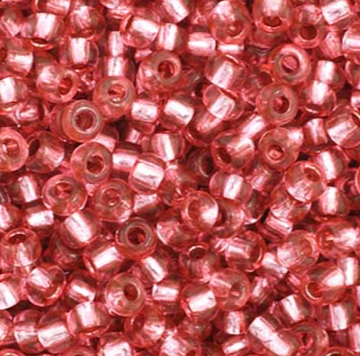 11/0 Preciosa Seed Beads Silver Lined Dark Pink Dyed