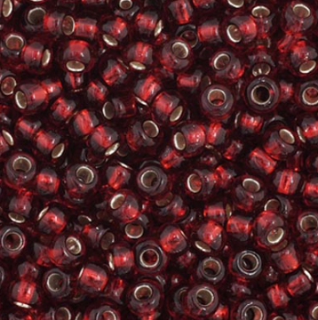 11/0 Preciosa Seed Beads Silver Lined Dark Red
