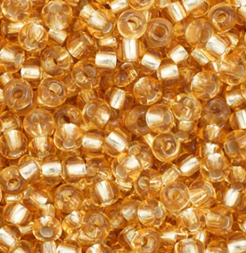 11/0 Preciosa Seed Beads Silver Lined Light Gold