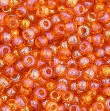 11/0 Preciosa Seed Beads Transparent Orange AB