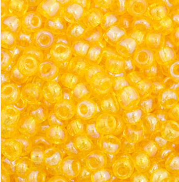 11/0 Preciosa Seed Beads Transparent Yellow AB