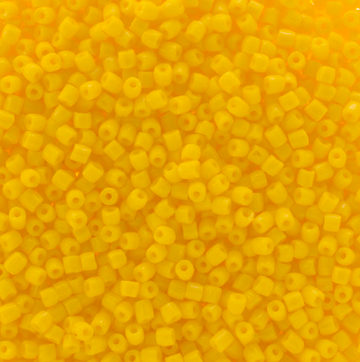 3-Cut 9/0 Czech Seed Beads Opaque Golden Yellow, 22g Bag
