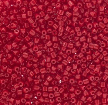 3-Cut 9/0 Czech Seed Bead Opaque Medium Red, 22g Bag or Strung