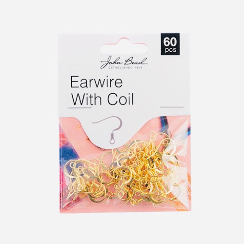 Findings - Earwire w/ Coil Gold 60pcs, 18mm