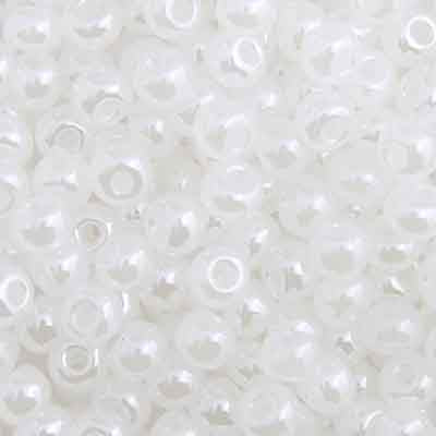 6/0 Preciosa  Seed Beads Opaque Pearl White Seed beads, 22g Vial