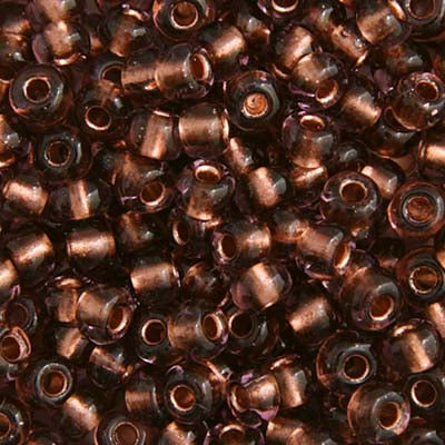 6/0 Preciosa Seed Beads Amethyst/Copper Line Seed beads, 22g Vial