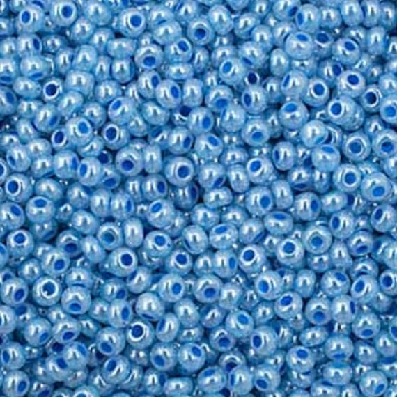 11/0 Preciosa Seed Beads Opaque Pale Blue Dyed Pearl