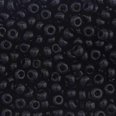 6/0 Preciosa  Seed Beads Opaque Black Seed beads, 22g Vial