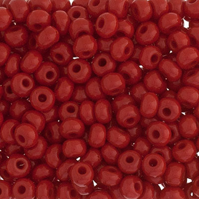 6/0 Preciosa  Seed Beads Opaque Medium Dark Red Seed beads, 22g Vial