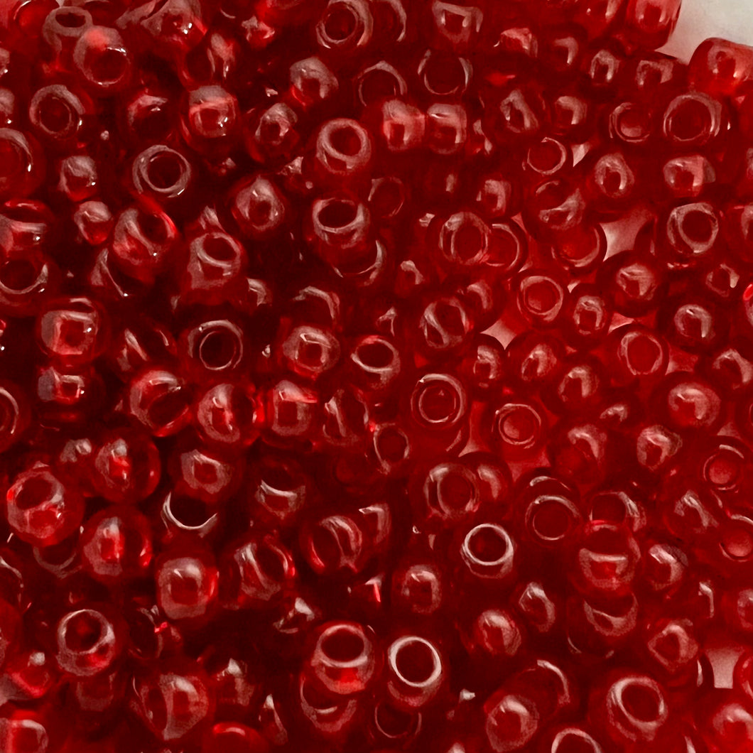 6/0 Preciosa  Seed Beads Transparent Ruby Seed bead, 24g Vial