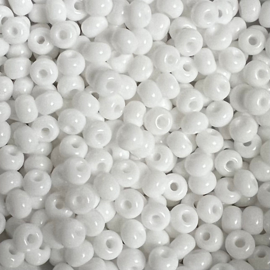 6/0 Preciosa  Seed Beads Opaque White Seed beads, 22g Vial