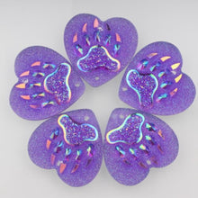 Load image into Gallery viewer, 25mm Bear Paw AB, Heart, Resin, Sew On, Multiple Colours
