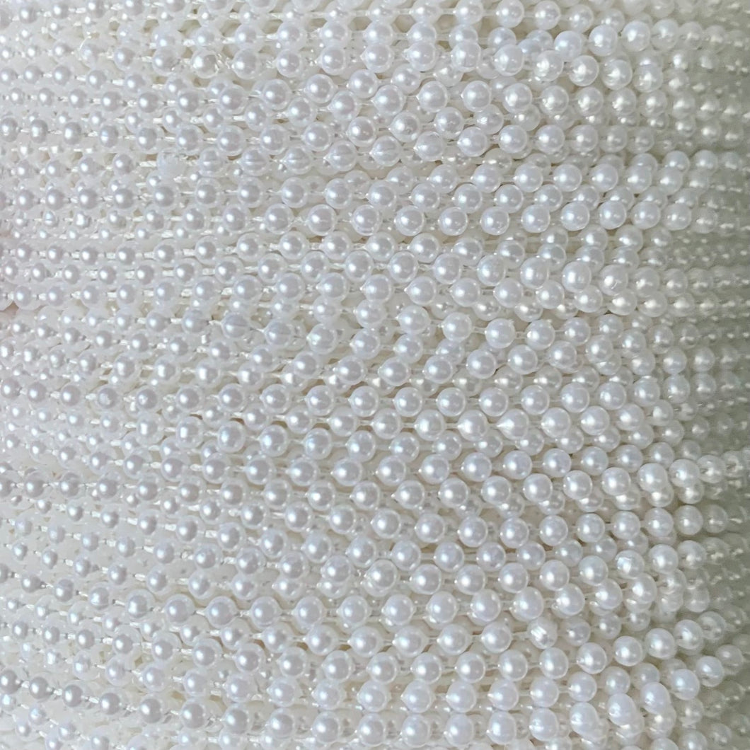 1 Yard 2.5mm Pearls Fused White Banding
