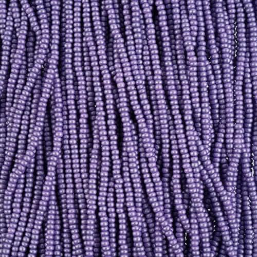 10/0 Preciosa Permalux Seed Beads Dyed Chalk Lavender, Half Long Hank (6 Strands)