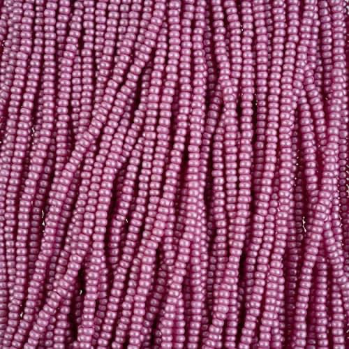 10/0 Preciosa Permalux Seed Beads Dyed Chalk Violet, Half Long Hank (6 Strands)