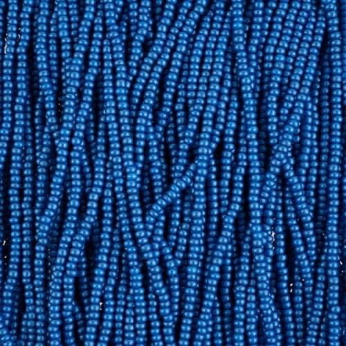 10/0 Preciosa Permalux Seed Beads Dyed Chalk Blue, Half Long Hank (6 Strands)