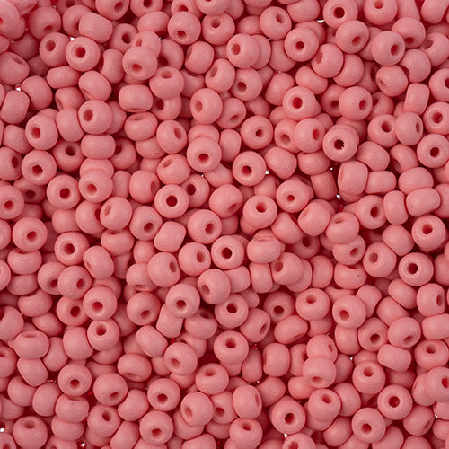 8/0 Preciosa Permalux Seed Beads Dyed Chalk Pink Matte, 23g Vial