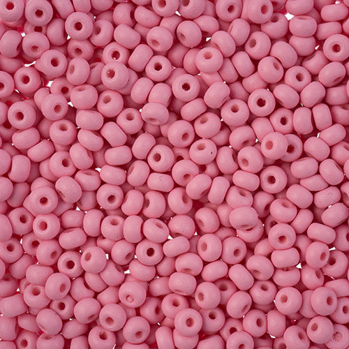 8/0 Preciosa Permalux Seed Beads Dyed Chalk Light Pink Matte, 23g Vial