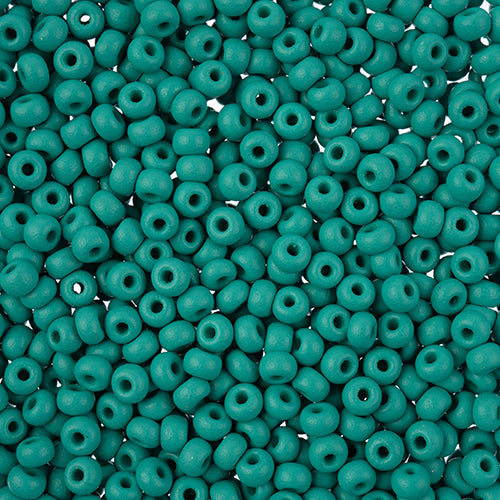 8/0 Preciosa Permalux Seed Beads Dyed Chalk Sea Green Matte, 23g Vial