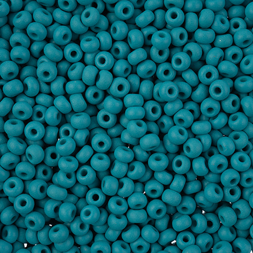 8/0 Preciosa Permalux Seed Beads Dyed Chalk Teal Matte, 23g Vial