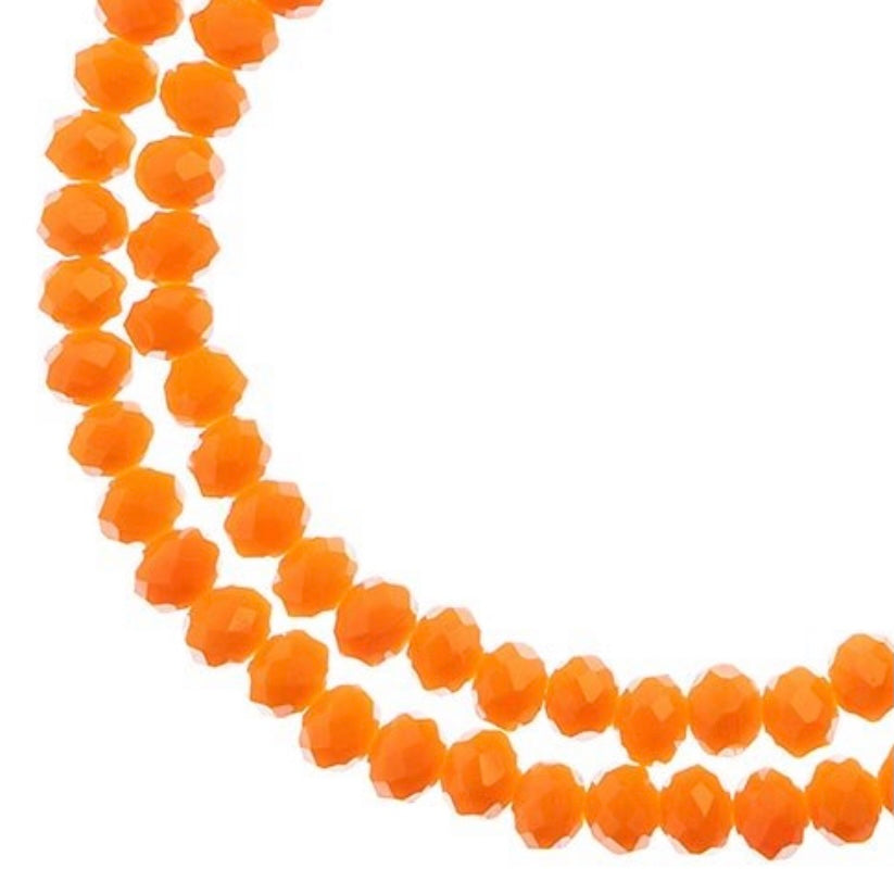 Crystal Lane Rondelle 2 Strand 7in (apx110pcs) 3x4mm Opaque Orange