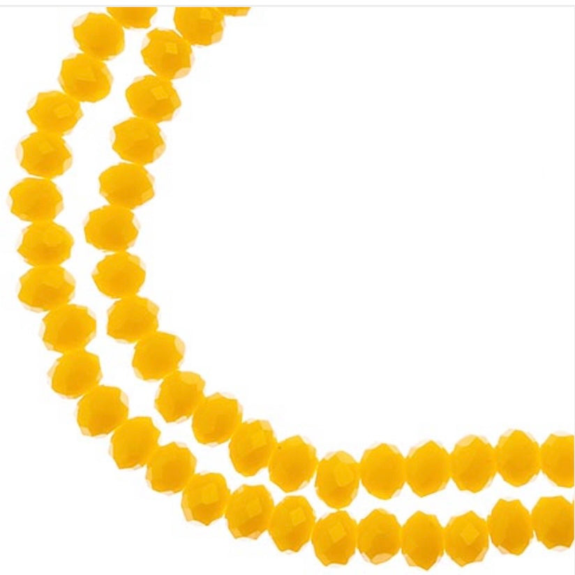Crystal Lane Rondelle 2 Strand 7in (apx110pcs) 3x4mm Opaque Yellow