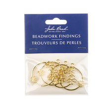 Load image into Gallery viewer, Beadwork Findings Gold or Silver Colour Pendant Circle with Flowers, 4Pcs/Pack
